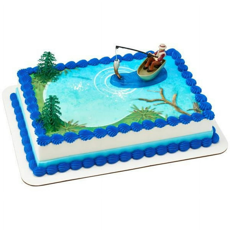 Fisherman Birthday Cake Topper, Personalized Fish Cake Topper, Custom Cake  Topper Fisherman Themed, Fishing Party Decorations 