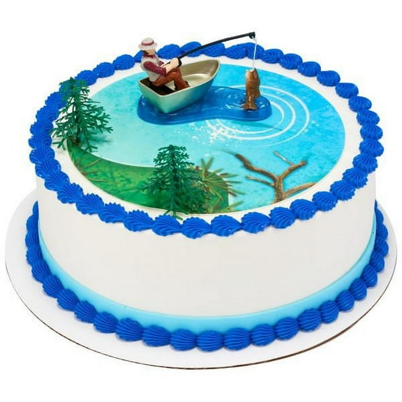 Fishing with Action Fish Cake Topper, by A Birthday Place
