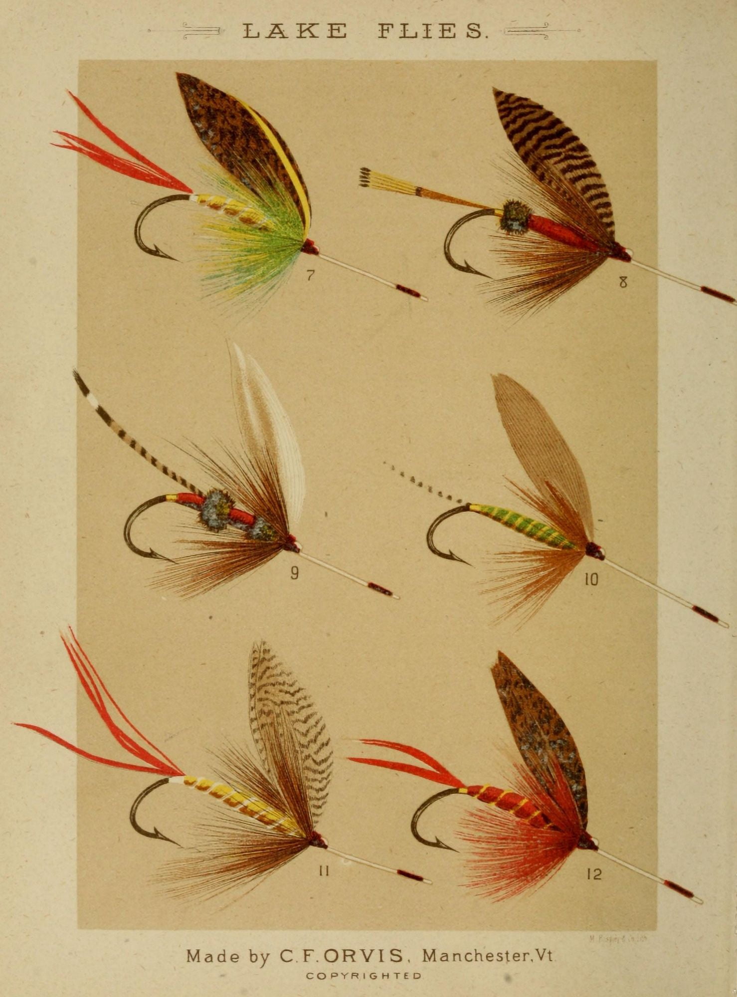 Fishing with the Fly 1883 Lake Flies 2 Canvas Art - Unknown (18 x 24)