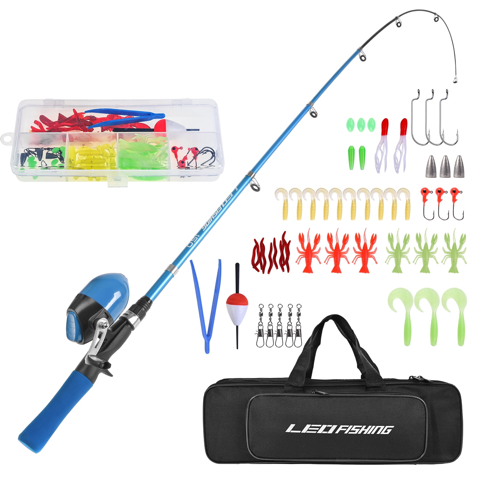 FishingBag,Reel Combo Kids Reel Pole Lures Portable Rod And Kit Reel Pole Children Kit Reel Pole Lures Barrel Lures Barrel Swivels Combo Kids Children Rod And Reel And Reel Combo Yubz