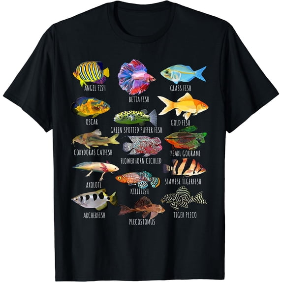 Fishkeeping Fish Species Biology Types Of Aquarium Fish T-Shirt Black 2X-Large
