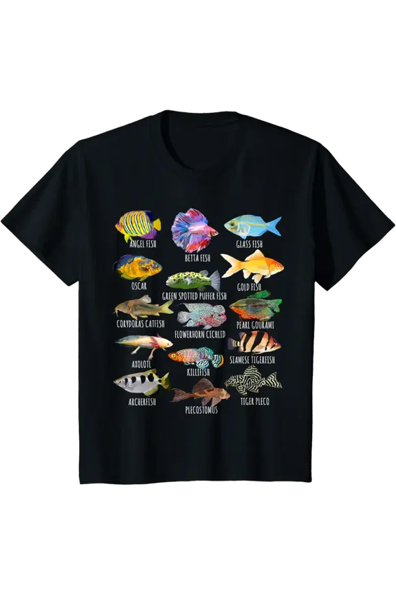 Fishkeeping Fish Species Biology Types of Aquarium Fish T-Shirt Small