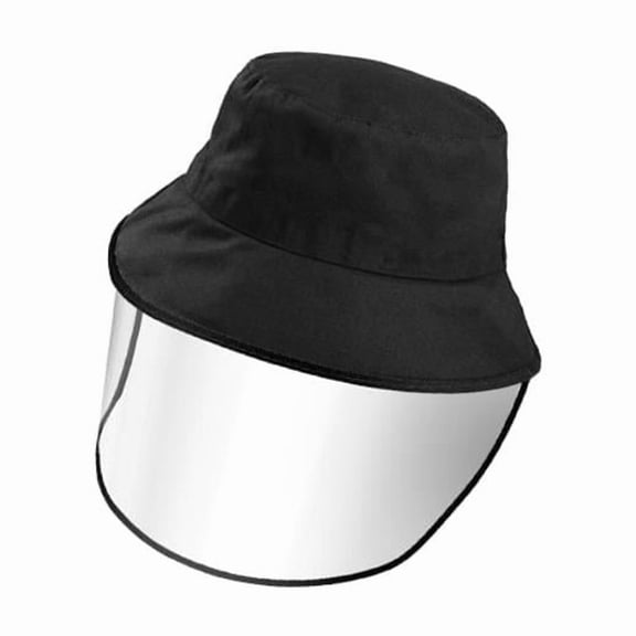 Fishman Face Shield Removable Sun Bucket Cap Face Cover Protect Against UV Spitting Saliva Dust Wind Protective Hat, Black - Unisex