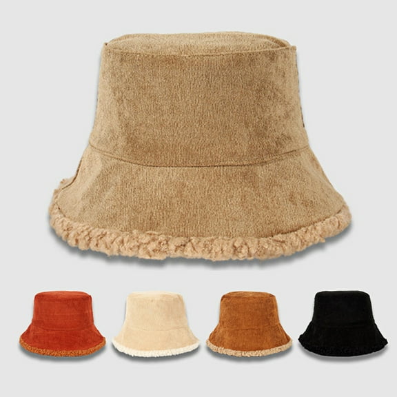Fishman Hat Warm Bucket Hat Plush Basin Hat Winter Hat and Autumn for Men and Women