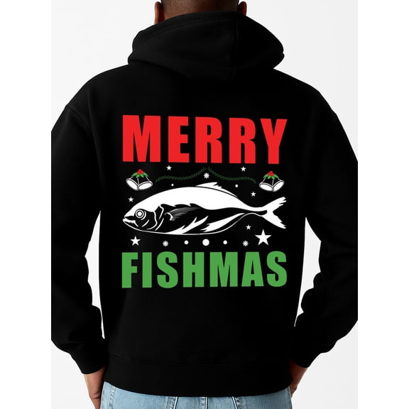 Fishmas Hoodie Christmas Comfy Sets sweater hoodie black Christmas Christmas crew Funny Unisex Shirt Printed tshirts Fashion Unisex Shirt Graphic Tee tshirts Casual Unisex Shirt Graphic tshirts
