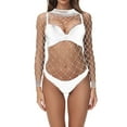 thumbnail image 1 of Fishnet Bodysuit Mesh Bodystocking Sexy Lingerie For Women Lace Babydoll Bodysuit Tight Nightwear, 1 of 3