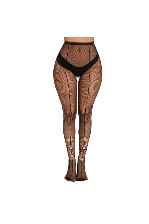 Fishnet Bodysuits Catsuit Womens Transparent Open Crotch See Through Full Body Stockings Mesh Hot Lingerie Sheer Knee High Stockings for Women Thigh High No Run Stockings Womens Fishnet Thigh High