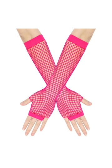 Pink Fishnet Gloves and Accessories for Fashion and Costumes