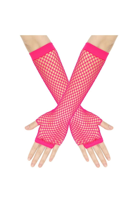 Fishnet Gloves Fingerless For Women Fish Net Arm Sleeve Mesh Emo Goth Punk 80s Scene Accessories