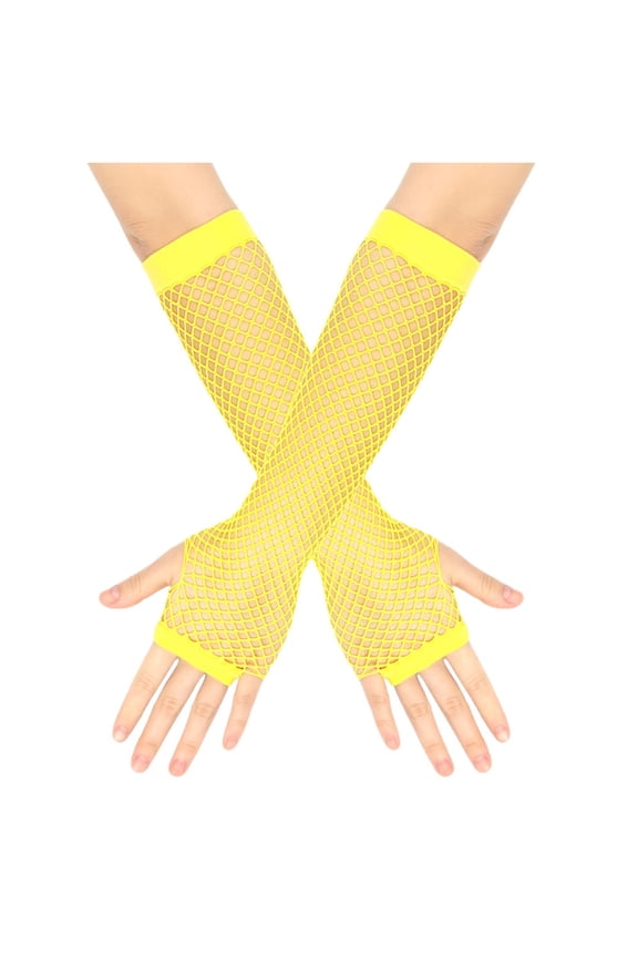 Fishnet Gloves Fingerless For Women Fish Net Arm Sleeve Mesh Emo Goth Punk 80s Scene Accessories