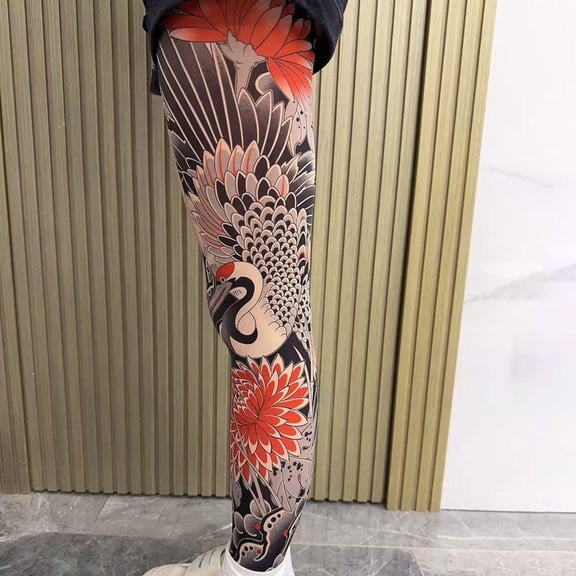 Fishnet Stockings For Women, Tattoo stockings, Full Leg Tattoo Socks, not easy to hook Tights For Women