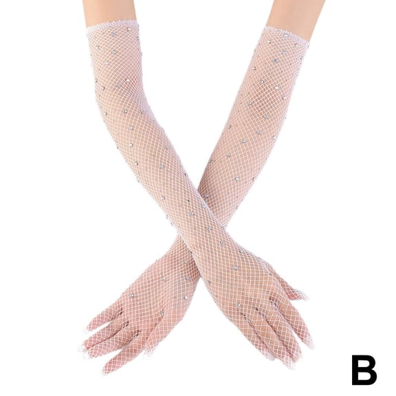 Fishnet gloves sexy long sleeves European and American gloves B2O6 Y3W4 Z4K