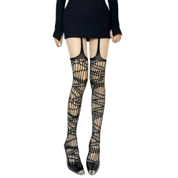 Fishnets Stockings Tights Hollow Out Ripped Holes Suspenders Pantyhose Garter Belts Thigh High Stockings for Women