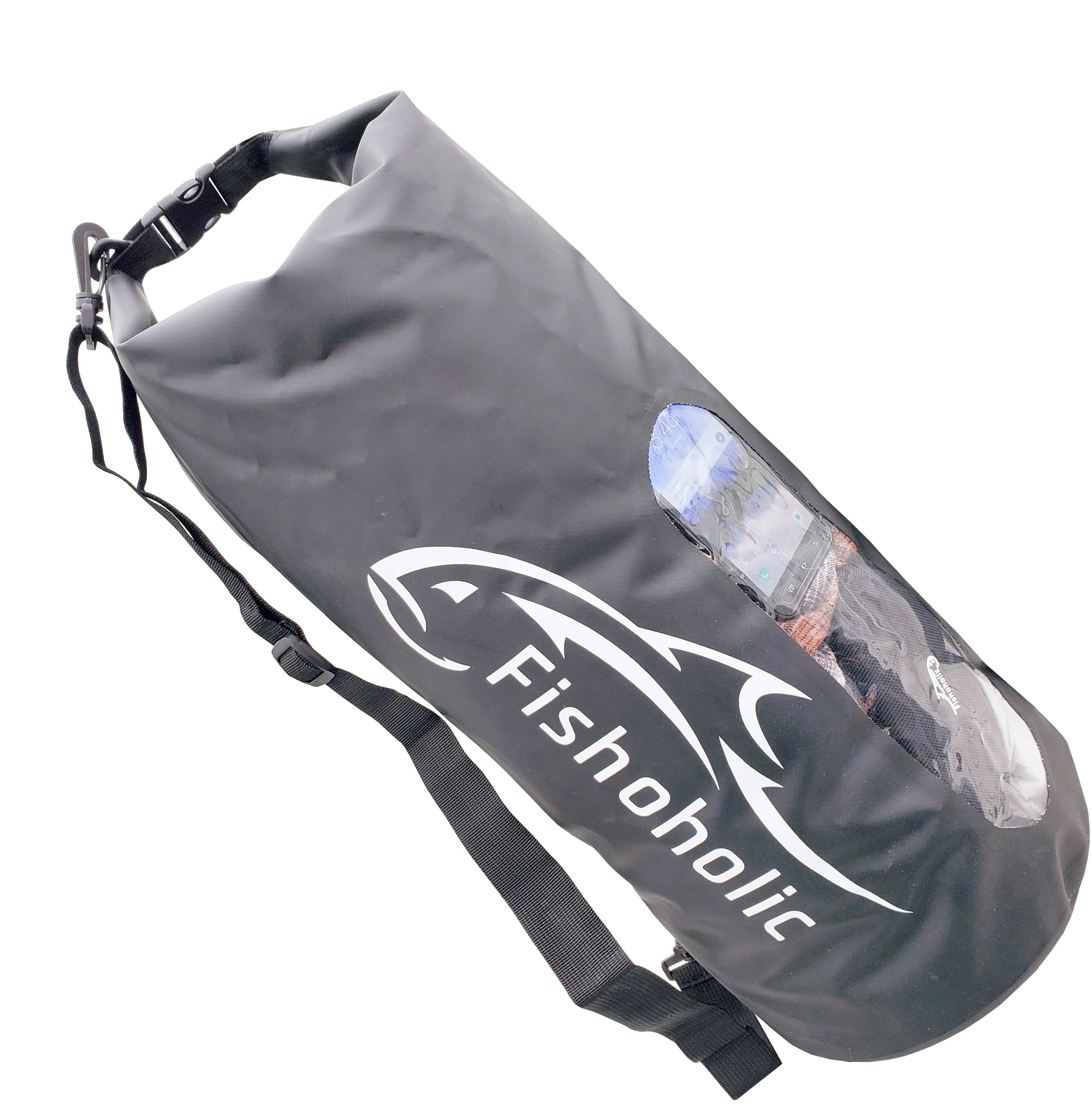 Fishoholic Dry Bag - Waterproof Gear Bags - Fail-Safe Snap - Made Tough & Durable for Kayaking Boating Fishing Hiking Camping Paddle Board & Tailgaiting (Gry, 15L)