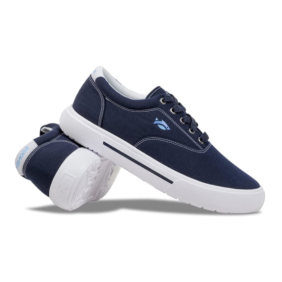 Fishooz Sunbrella Lace-Up Shoes, Defense Personnel/White, Size 11, Durable Canvas Sneakers (SBR-MLC-NVY-M11)