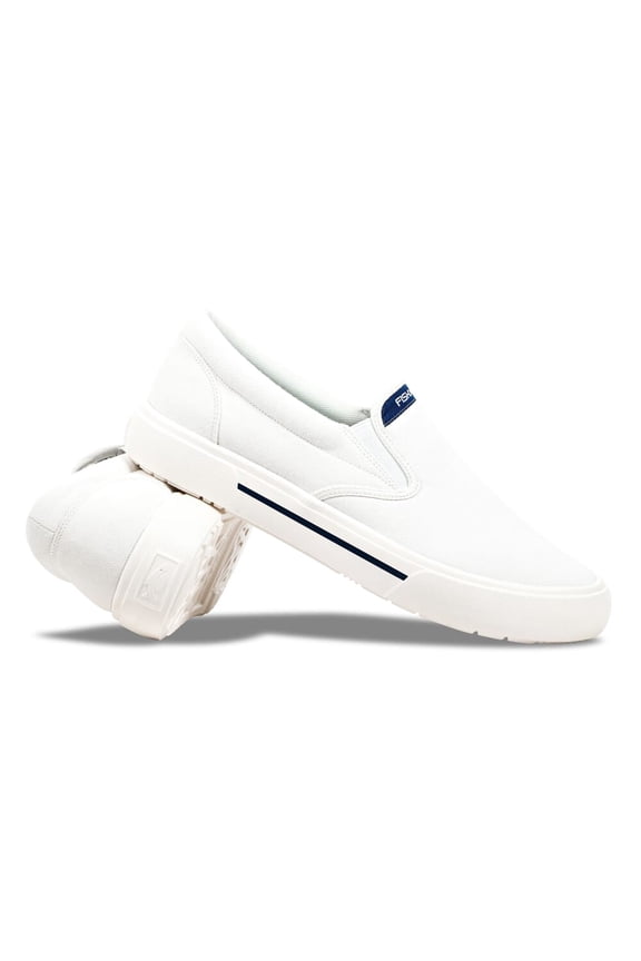 Sunbrella Slip-On Shoes, White/White, Size 8.5, Comfortable Casual Footwear (SBR-MSO-WHT-M08.5)