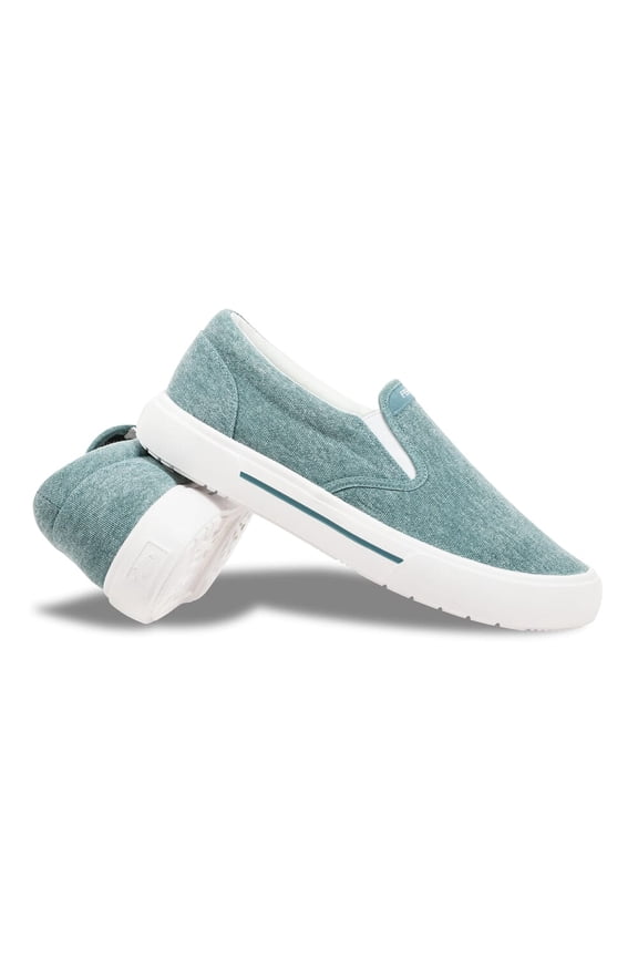 Sunwashed Slip-On Shoes, Teal/White, Size 8, Casual Comfort Footwear (SUN-MSO-TEL-M08)