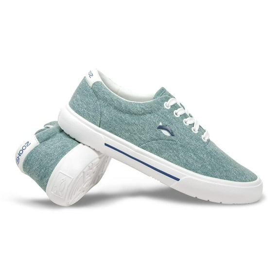 Fishooz Women's Sunwashed Lace Shoes, Teal/White, Size 9.5, Casual Comfort Sneakers (SUN-WLC-TEL-W09.5)