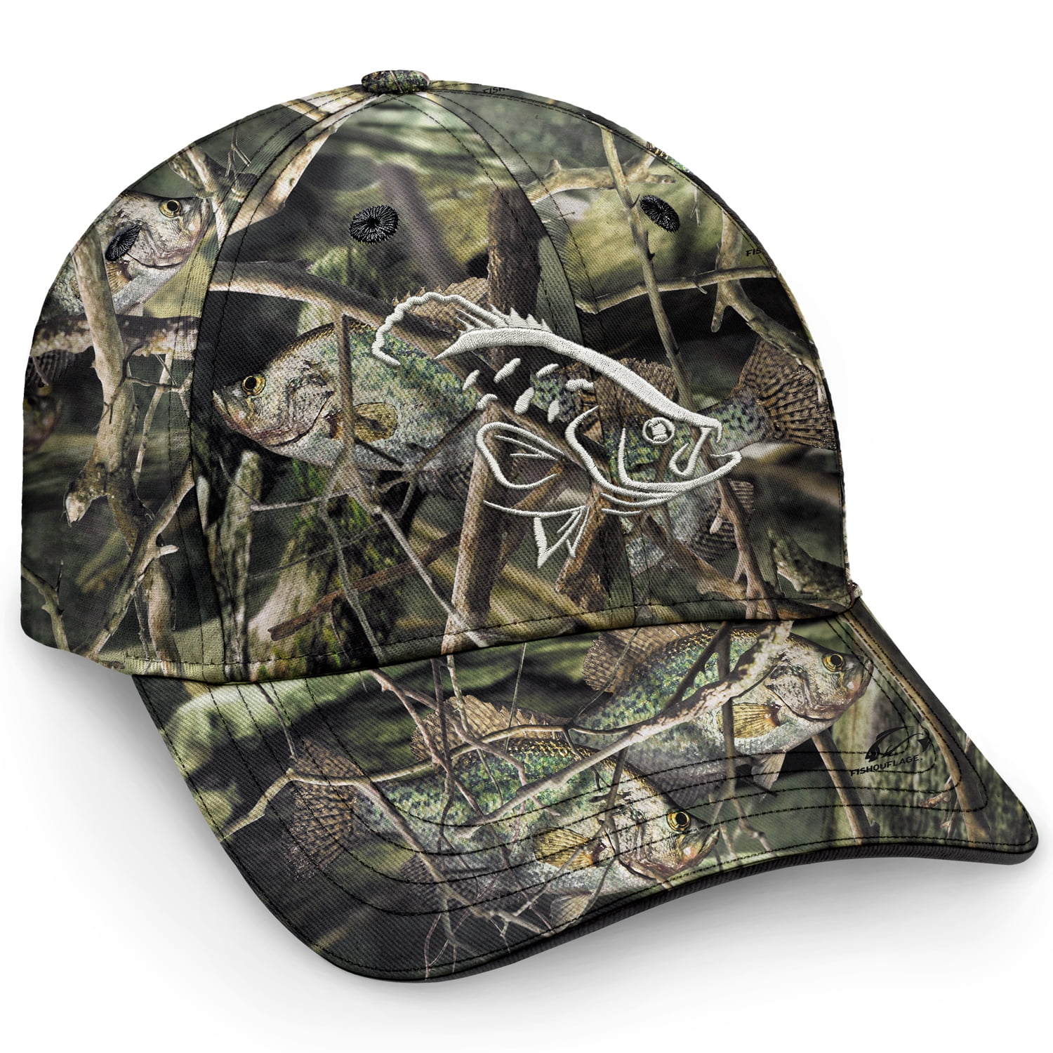 Fishouflage Camo Strike Cap- Crappie Fishing Hat (One Size)