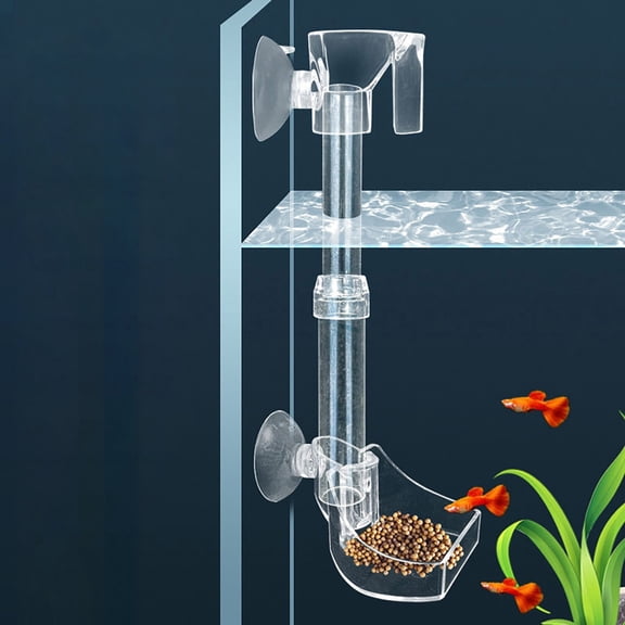 Fishs Tank Feeding Kits,Adjustable Height Fishs Tank Feeder,Fishs Feeder Set with Cleaning Brushs,Convenient and Reusables,Easys to Install,Suitable for Different Size Fishs Tank