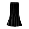 thumbnail image 1 of Fishtail Skirt Elastic High Waist Hip Wrapped Maxi Skirt Solid Color Office Lady Knitting Long Skirt Work Leisure Wear, 1 of 8