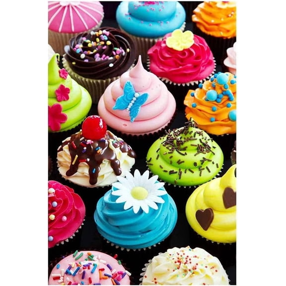 Fishwisdom 500 Pieces Assorted Cupcake Jigsaw Puzzle for Adults and Kids Big Size Gift Idea