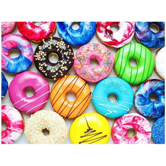 Fishwisdom 500 Pieces Jigsaw Puzzles Donuts for Adults and Teens and Kids Family Happy Gift Idea