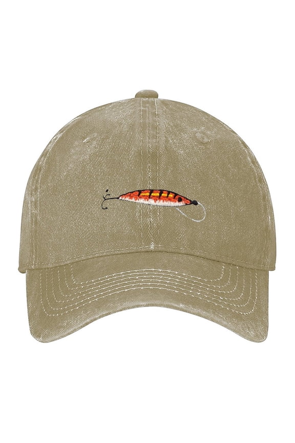 Here Fishy Fishy Hat, Fishing Hat , Print Vintage Wash Dad Hat Adjustable Curved Brim Baseball Cap,Made In USA,Casual Outdoor Sports Fishing Cap for Men and Women