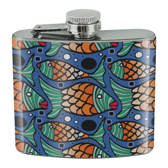 Fishy Lips Pattern Stainless Steel 5oz Hip Drink Kidney Flask