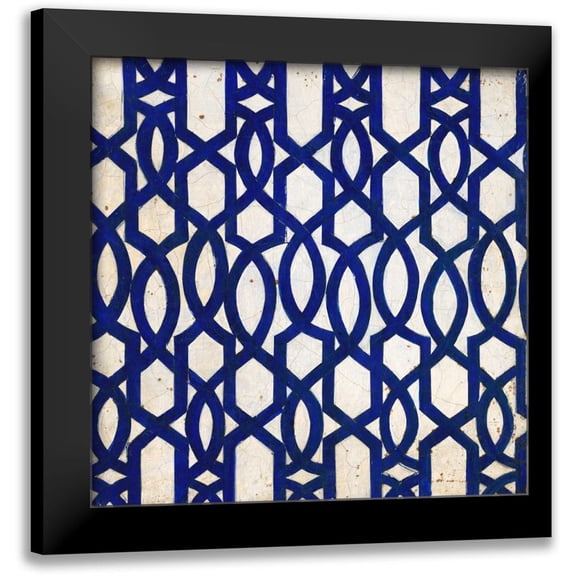 Fisk, Arnie 12x12 Black Modern Framed Museum Art Print Titled - Lapis Lattice Tile