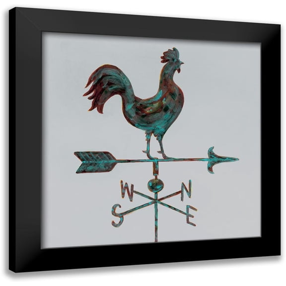 Fisk, Arnie 12x12 Black Modern Framed Museum Art Print Titled - Rural Relic Rooster
