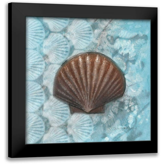 Fisk, Arnie 12x12 Black Modern Framed Museum Art Print Titled - Scallop Fossil
