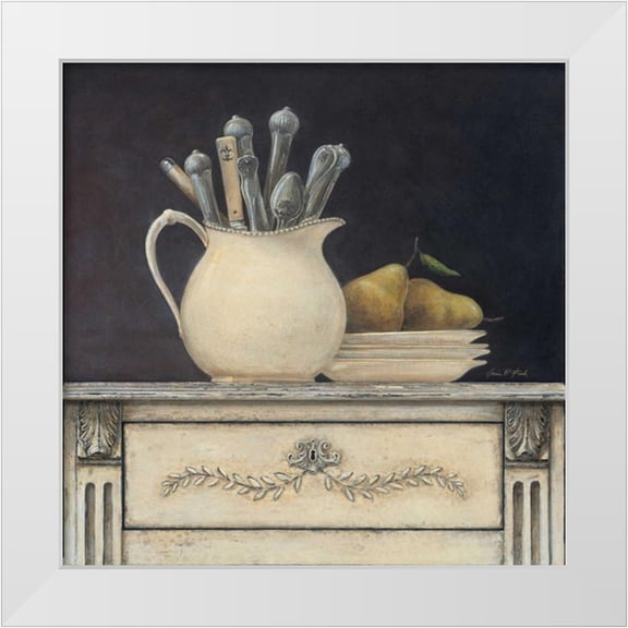 Fisk, Arnie 12x12 White Modern Wood Framed Museum Art Print Titled - Antique Silverware