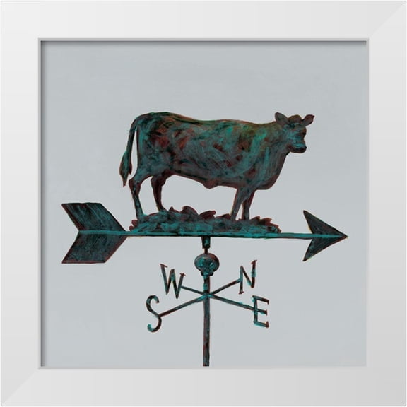 Fisk, Arnie 12x12 White Modern Wood Framed Museum Art Print Titled - Rural Relic Cow