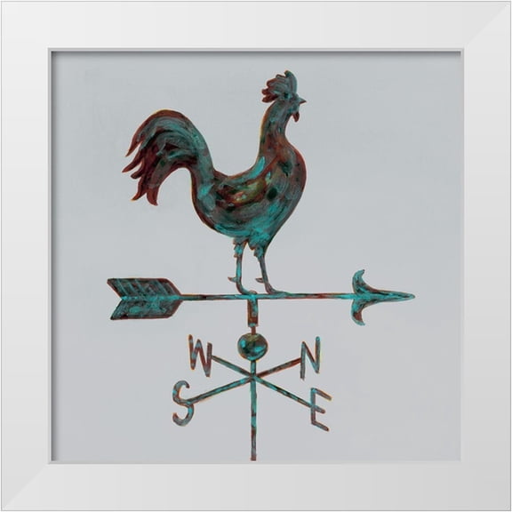 Fisk, Arnie 12x12 White Modern Wood Framed Museum Art Print Titled - Rural Relic Rooster