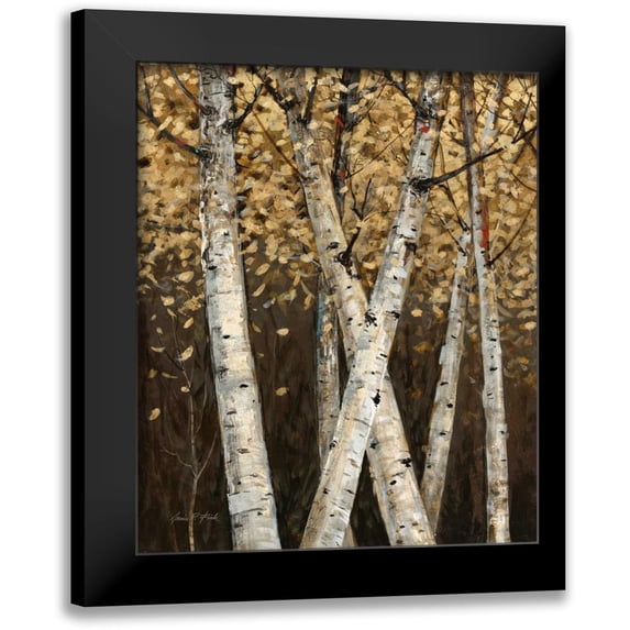 Fisk, Arnie 12x14 Black Modern Framed Museum Art Print Titled - Shimmering Birches 1