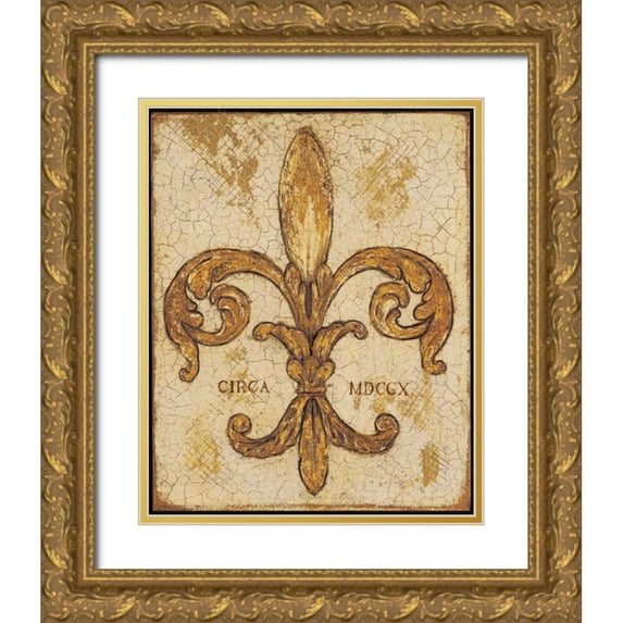 Fisk, Arnie 12x14 Gold Ornate Wood Framed with Double Matting Museum Art Print Titled - Ornamental Glory