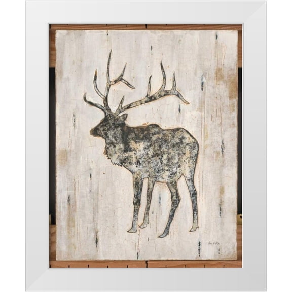 Fisk, Arnie 12x14 White Modern Wood Framed Museum Art Print Titled - Rustic Elk