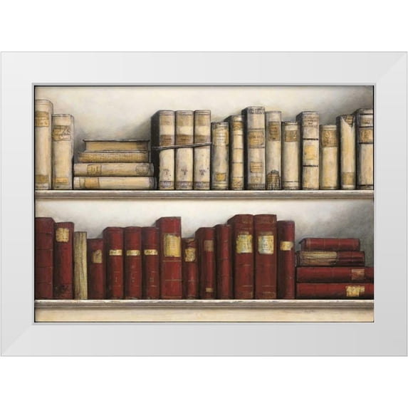 Fisk, Arnie 14x11 White Modern Wood Framed Museum Art Print Titled - World Study of Books