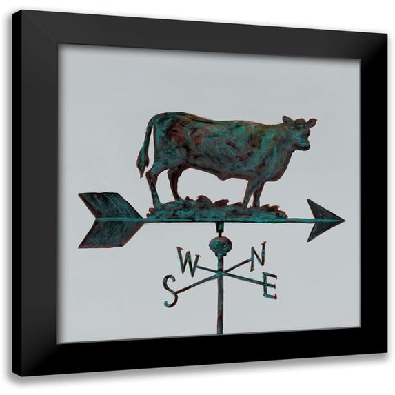 Fisk, Arnie 15x15 Black Modern Framed Museum Art Print Titled - Rural Relic Cow