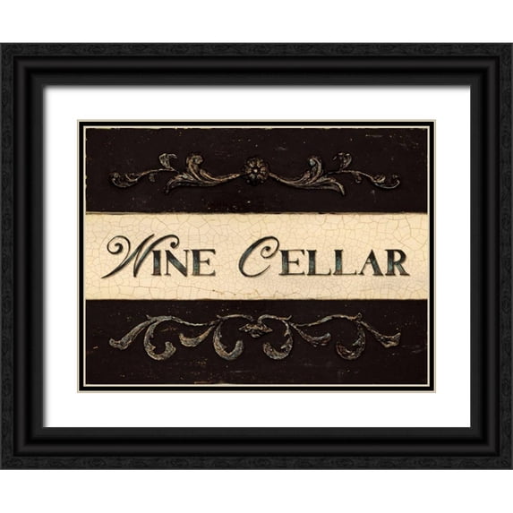 Fisk, Arnie 18x15 Black Ornate Wood Framed with Double Matting Museum Art Print Titled - Wine Cellar Plaque