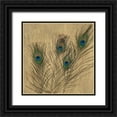 thumbnail image 1 of Fisk, Arnie 20x20 Black Ornate Wood Framed with Double Matting Museum Art Print Titled - Gilded Peacock Feathers, 1 of 4