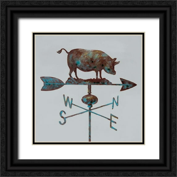 Fisk, Arnie 20x20 Black Ornate Wood Framed with Double Matting Museum Art Print Titled - Rural Relic Pig