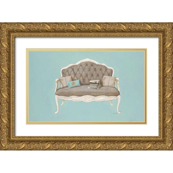 Fisk, Arnie 24x16 Gold Ornate Wood Framed with Double Matting Museum Art Print Titled - Linen Recline