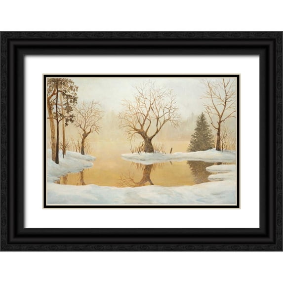 Fisk, Arnie 24x17 Black Ornate Wood Framed with Double Matting Museum Art Print Titled - Winter Glow
