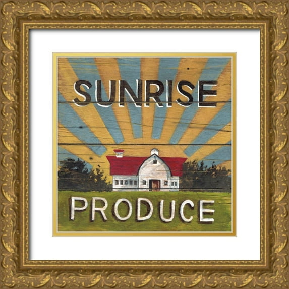 Fisk, Arnie 26x26 Gold Ornate Wood Framed with Double Matting Museum Art Print Titled - Sunrise Produce