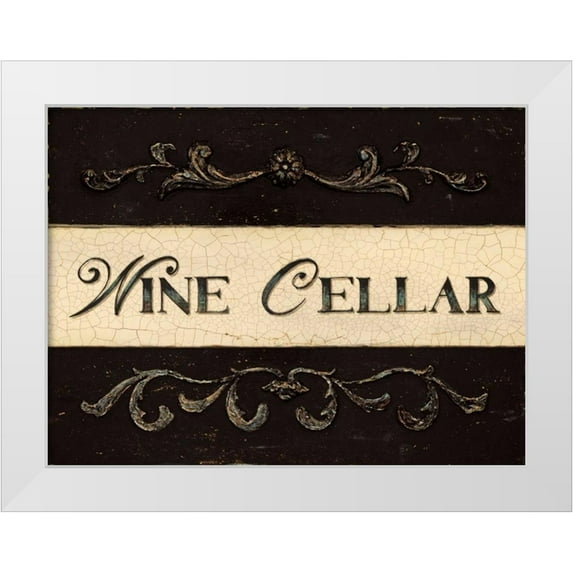 Fisk, Arnie 32x25 White Modern Wood Framed Museum Art Print Titled - Wine Cellar Plaque