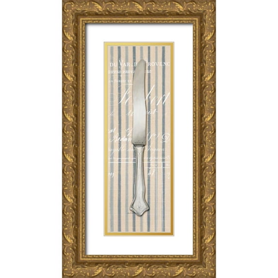 Fisk, Arnie 9x18 Gold Ornate Wood Framed with Double Matting Museum Art Print Titled - Pin Stripe Knife