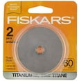 thumbnail image 1 of Fiskars 01-005896 Titanium Rotary Blades, 60mm, 2 Pack , Silver, 1 of 3