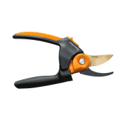 Fiskars 11.5" PowerGear2 Titanium Softgrip Bypass Pruner, 3/4" Cut Capacity Black and Orange
